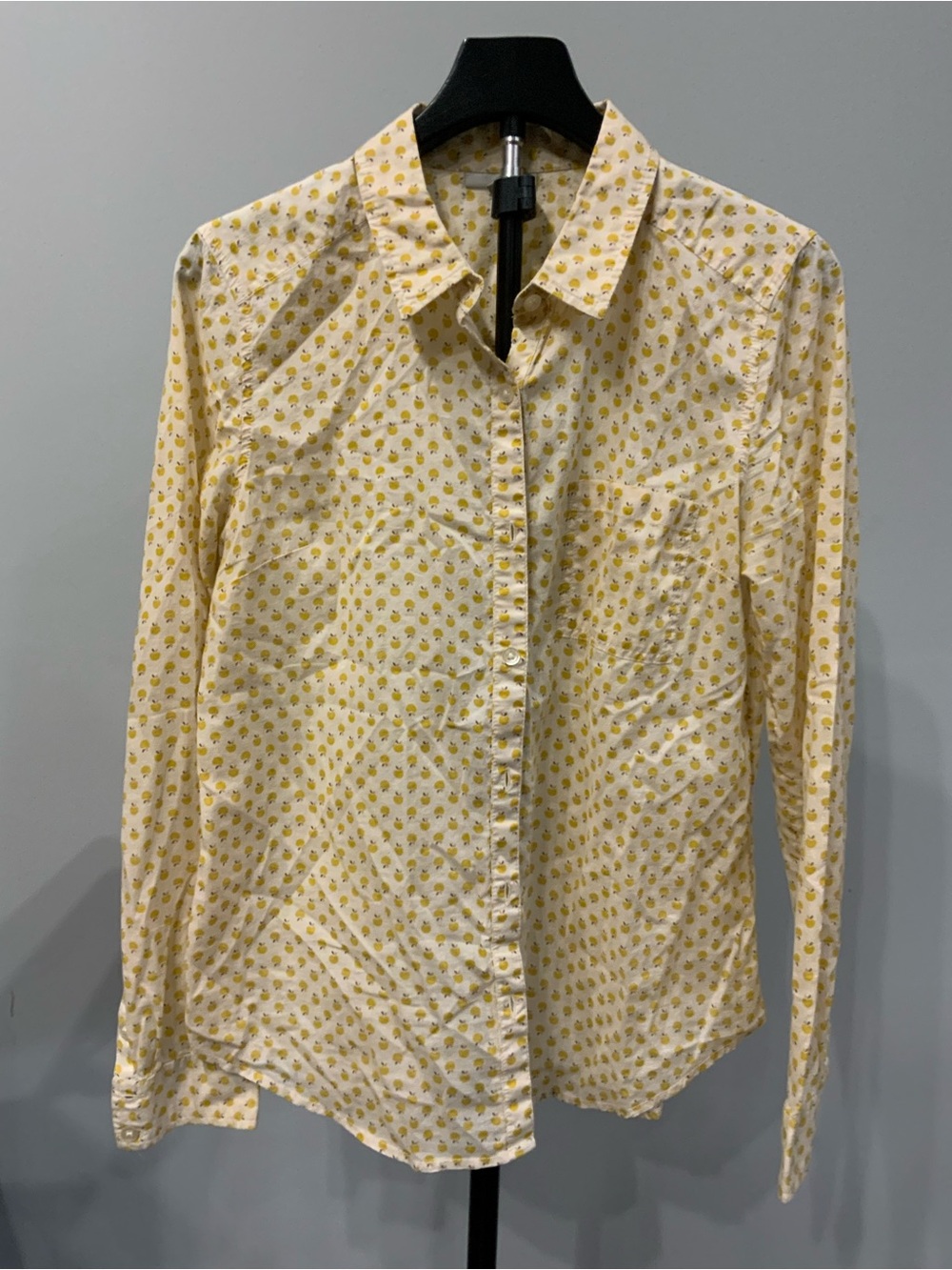 Halogen Yellow Apple Print Button-down Shirt